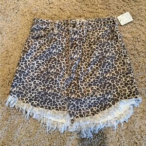 We The Free Leopard Skirt NWT Size 25  - Free People